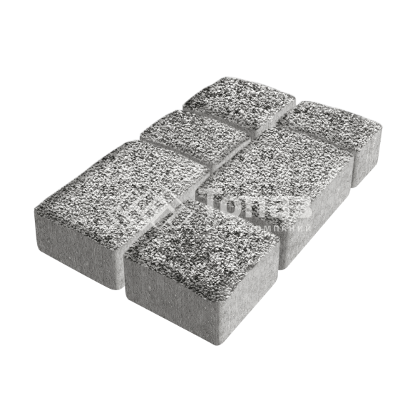 Тротуарная плитка Старый город, аляска белая с мраморной крошкой, 6 см