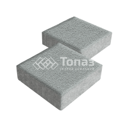 Тротуарная плитка Квадрат 200х200х40, серая на камне