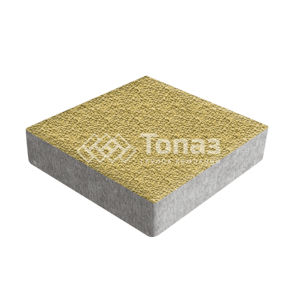 Тротуарная плитка Квадрат 200х200х60, желтая с мраморной крошкой