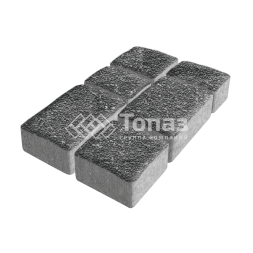 Тротуарная плитка Старый город, аляска черная с мраморной крошкой, 6 см