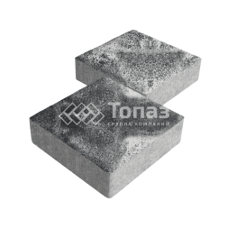 Тротуарная плитка Квадрат 200х200х40, черно-белая 