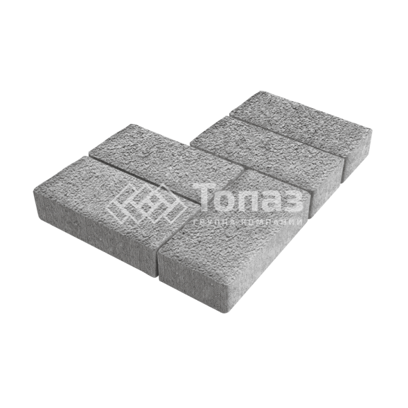 Тротуарная плитка 200х100х40, серо-белая на камне