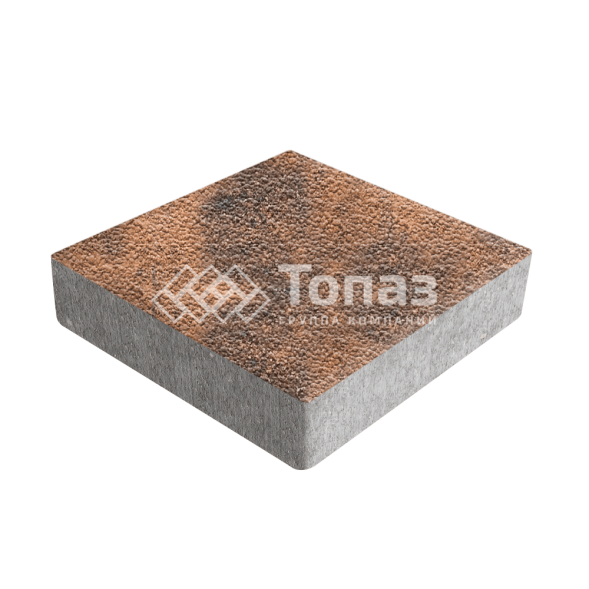 Тротуарная плитка Квадрат 200х200х40, сомон с гранитной крошкой
