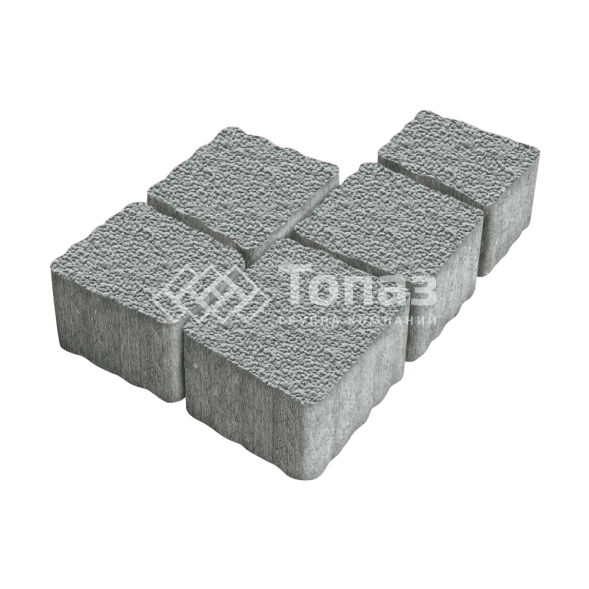 Тротуарная плитка Антик, серая с мраморной крошкой, 4 см