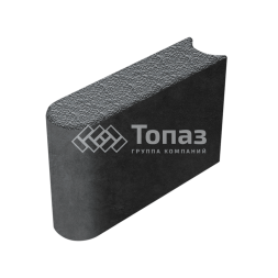 Камень бортовой БРШ 50.20.8, черный в полном окрасе с мраморной крошкой