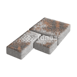 Тротуарная плитка Рубико, агат оранжевый с мраморной крошкой, 4 см