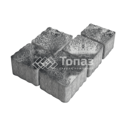 Тротуарная плитка Антик, черно-белая, 4 см 