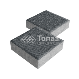 Тротуарная плитка Квадрат 200х200х60, черная с мраморной крошкой