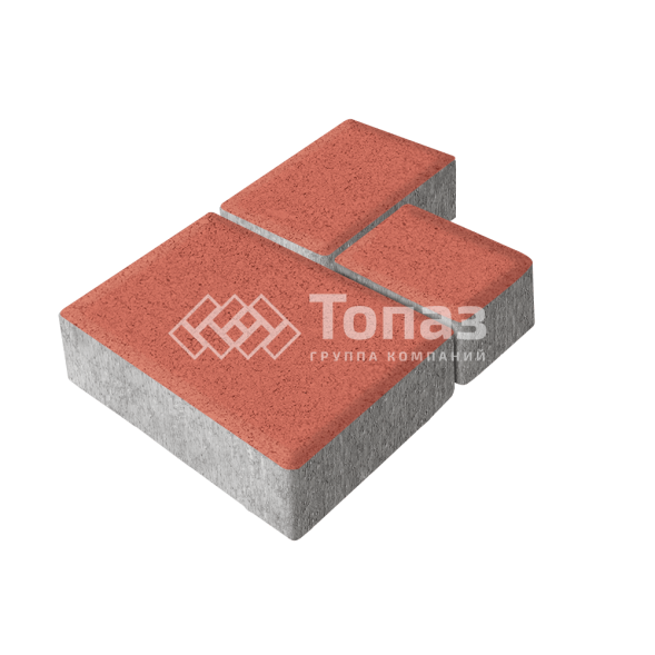 Тротуарная плитка Бергамо, красная, 6 см