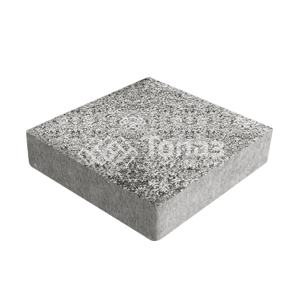 Тротуарная плитка Квадрат 200х200х40, аляска белая на камне