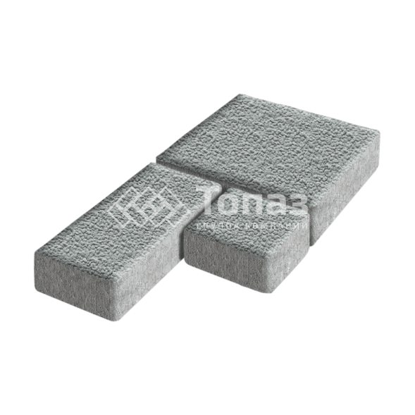 Тротуарная плитка Рубико, серая с гранитной крошкой, 6 см