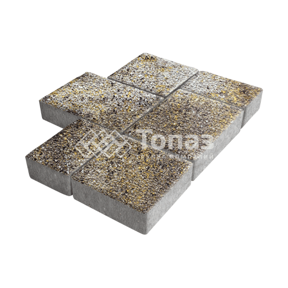 Тротуарная плитка Новый город, агат желтый с гранитной крошкой, 6 см