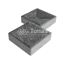 Тротуарная плитка Квадрат 200х200х40, аляска черная на камне