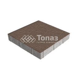 Тротуарная плитка Квадрат 500х500х70, коричневая на камне