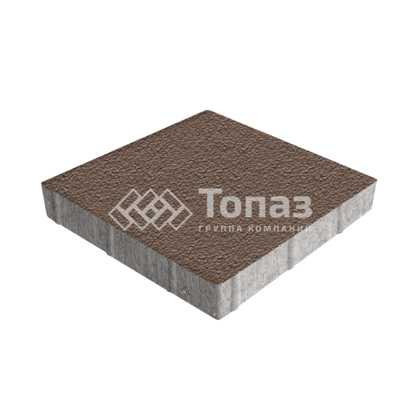 Тротуарная плитка Квадрат 500х500х70, коричневая на камне