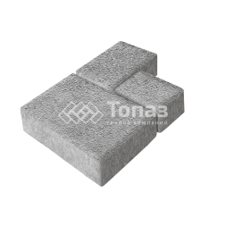 Тротуарная плитка Бергамо, серо-белая на камне, 6 см