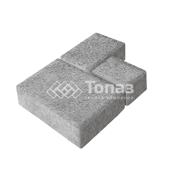 Тротуарная плитка Бергамо, серо-белая на камне, 6 см