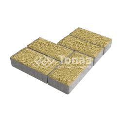 Тротуарная плитка 200х100х60, желтая с мраморной крошкой