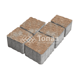 Тротуарная плитка Антик, сансет с мраморной крошкой, 4 см 