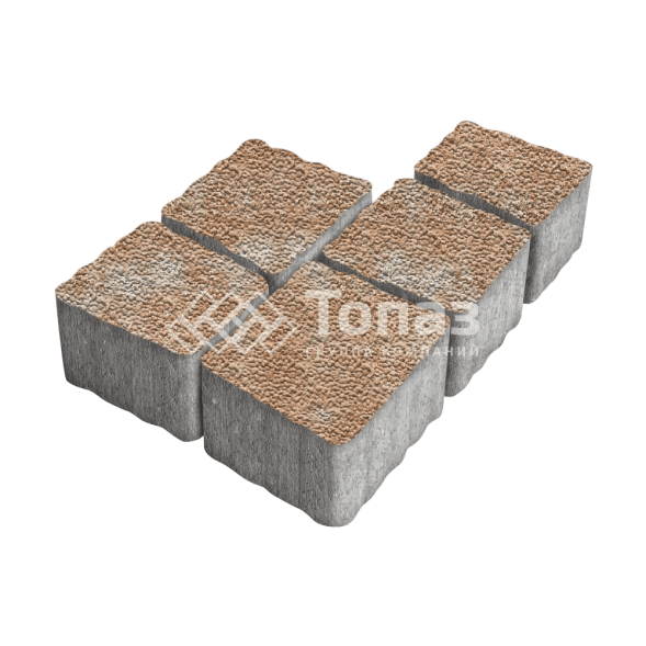 Тротуарная плитка Антик, сансет с мраморной крошкой, 4 см 