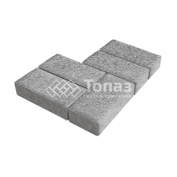 Тротуарная плитка 200х100х80, серо-белая на камне