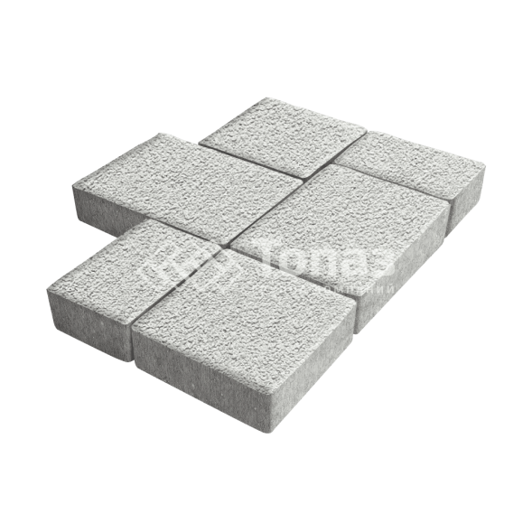 Тротуарная плитка Новый город, белая на камне, 8 см