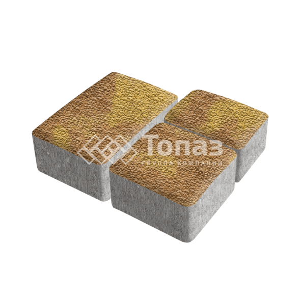 Тротуарная плитка Старый город, шафран с мраморной крошкой, 6 см  