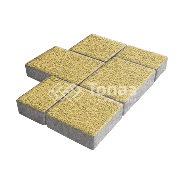 Тротуарная плитка Новый город, желтая на камне, 8 см