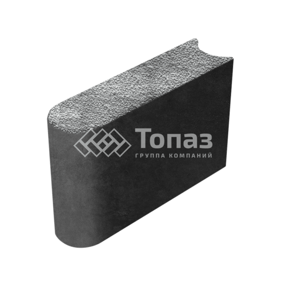 Камень бортовой БРШ 50.20.8, антрацит с мраморной крошкой, черное основание