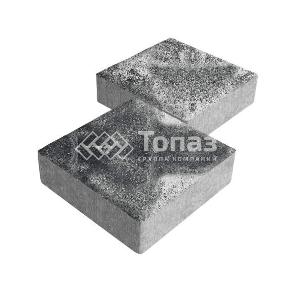 Тротуарная плитка Квадрат 200х200х60, черно-белая 