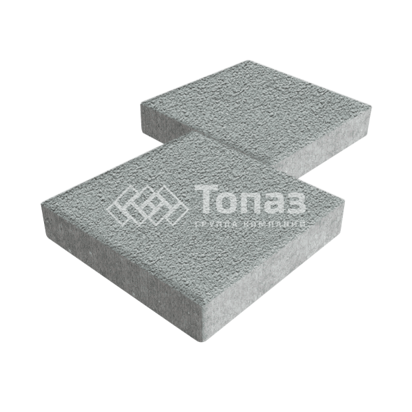 Тротуарная плитка Квадрат 500х500х70, серая на камне