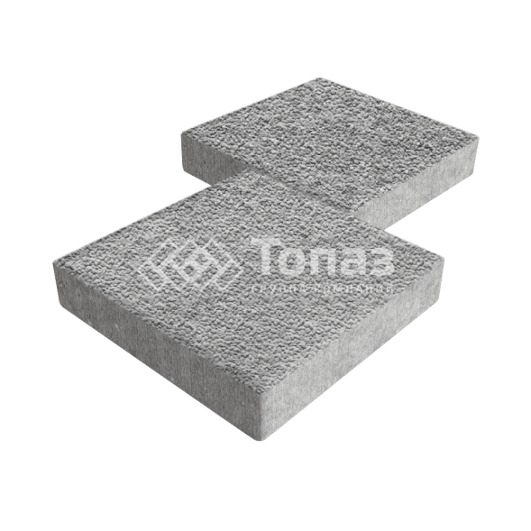 Тротуарная плитка Квадрат 500х500х70, серо-белая с гранитной крошкой