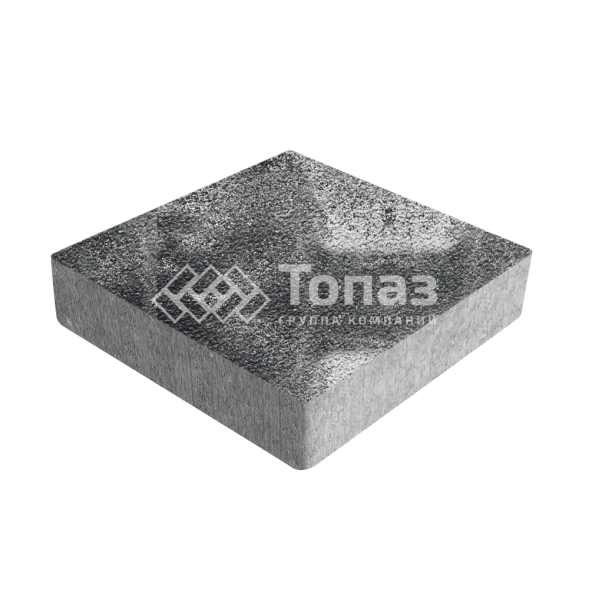 Тротуарная плитка Квадрат 200х200х60, черно-белая на камне 