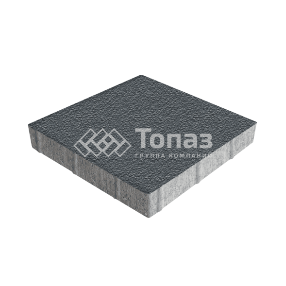 Тротуарная плитка Квадрат 500х500х70, черная на камне