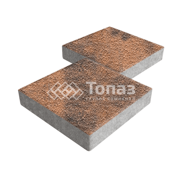 Тротуарная плитка Квадрат 500х500х70, сомон с гранитной крошкой