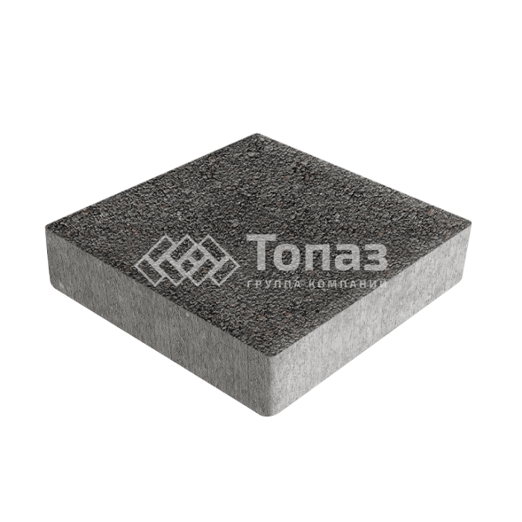 Тротуарная плитка Квадрат 200х200х40, джафар черный на камне