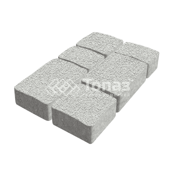 Тротуарная плитка Старый город, белая на камне, 4 см