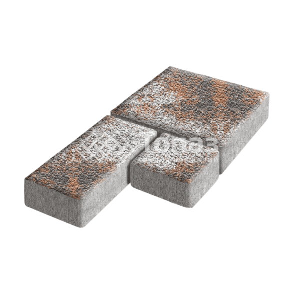 Тротуарная плитка Рубико, агат оранжевый с гранитной крошкой, 6 см