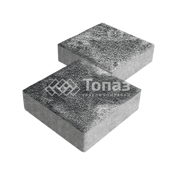 Тротуарная плитка Квадрат 200х200х60, черно-белая с мраморной крошкой 