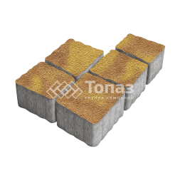 Тротуарная плитка Антик, шафран на камне, 4 см  