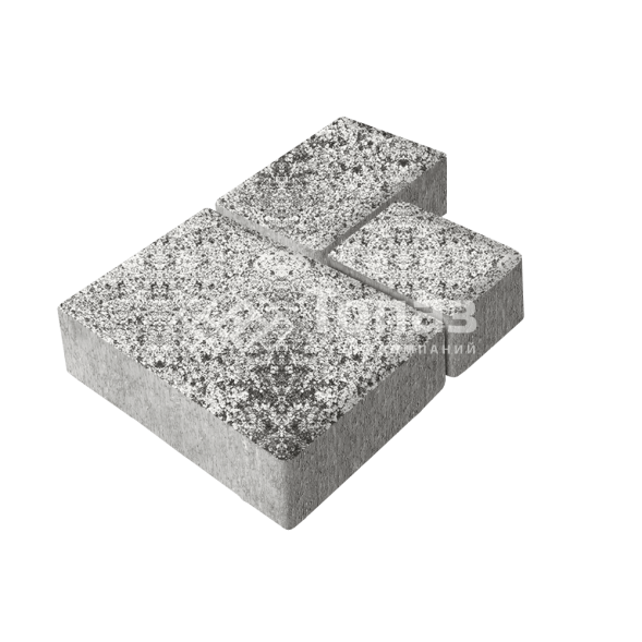 Тротуарная плитка Бергамо, аляска белая, 6 см