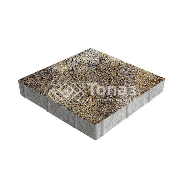 Тротуарная плитка Квадрат 500х500х70, агат желтый на камне