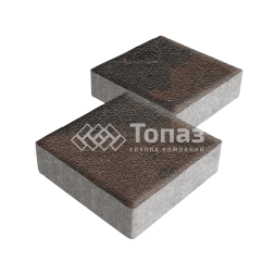 Тротуарная плитка Квадрат 200х200х40, конго на камне