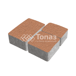 Тротуарная плитка Старый город, оранжевая на камне, 6 см