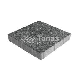 Тротуарная плитка Квадрат 500х500х70, аляска черная на камне