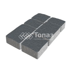 Тротуарная плитка Старый город, черная на камне, 4 см