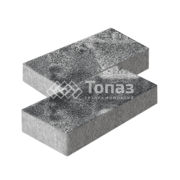 Тротуарная плитка 600х300х60, черно-белая на камне 