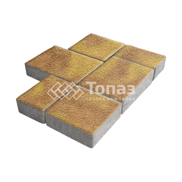 Тротуарная плитка Новый город, шафран на камне, 4 см  