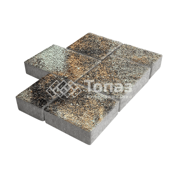 Тротуарная плитка Новый город, агат кофейный с мраморной крошкой, 8 см   