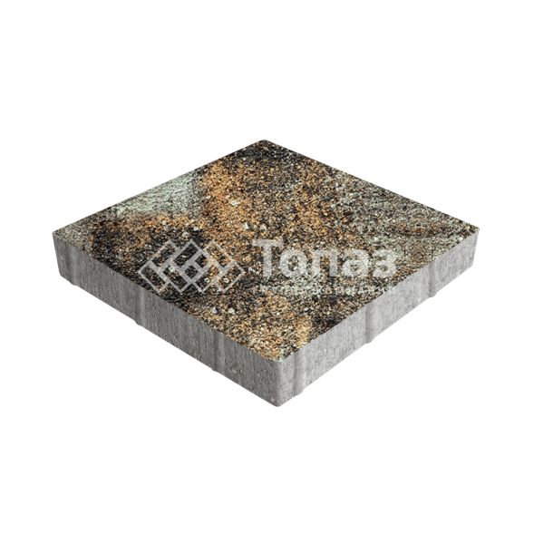 Тротуарная плитка Квадрат 500х500х70, агат кофейный на камне   
